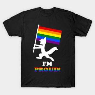 "I'M PROUD" Furry Gay Flag T-Shirt